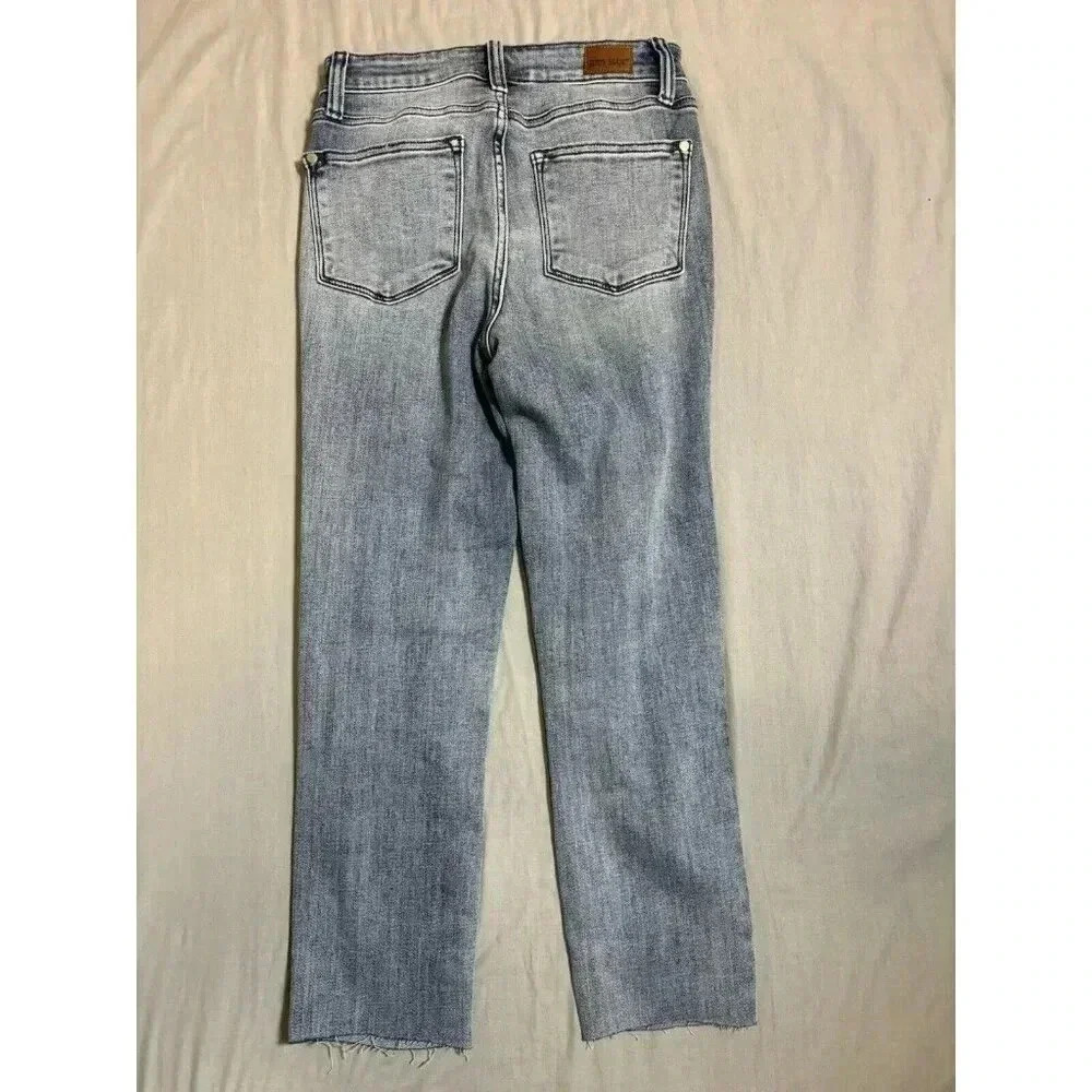 Judy Blue Jeans Womens 1/25 (26x23 Actual) Skinny Fit Medium Blue Stretch raw - Picture 2 of 7